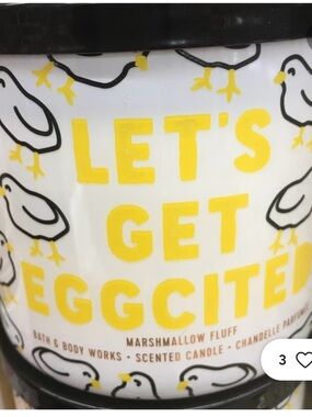 Bath & Body Works Yellow & Black "LET'S GET EGGcited" Candle